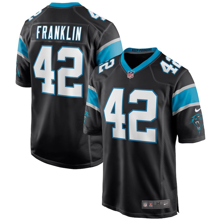 Men Carolina Panthers #42 Sam Franklin Nike Black Game NFL Jersey